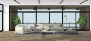 Large minimalist living room