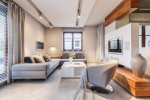 Lights in spacious living room